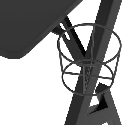 vidaXL Bureau de jeu avec pieds en forme de Y Noir 90x60x75 cm
