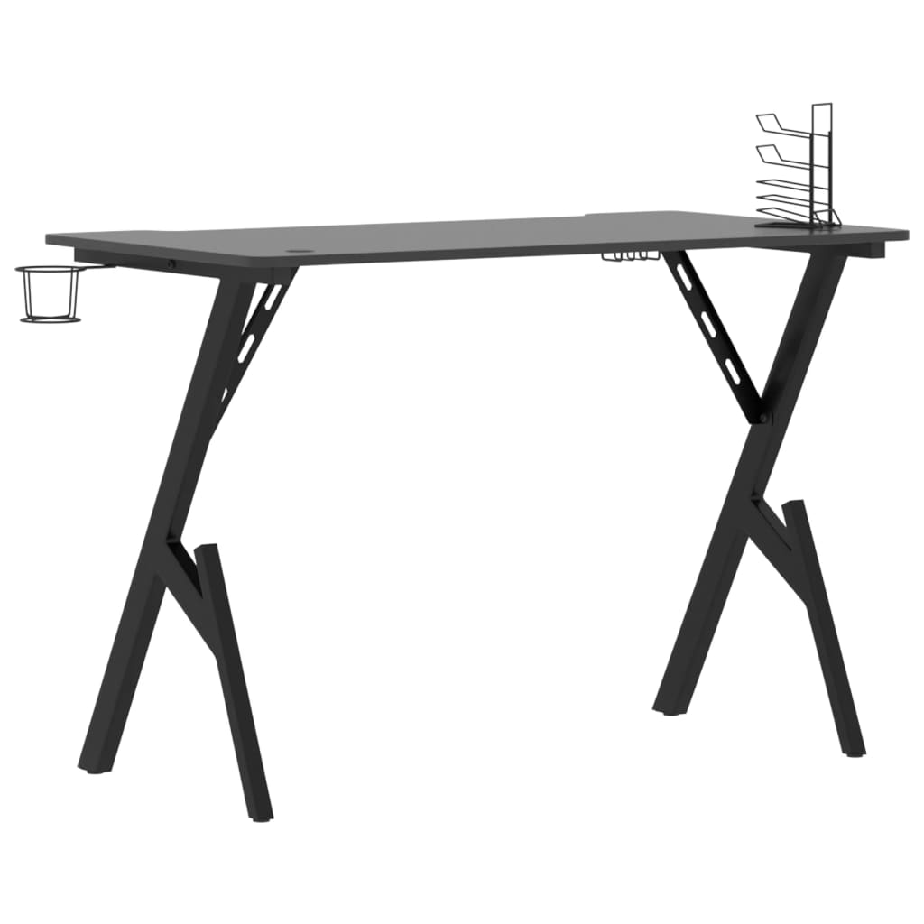 vidaXL Bureau de jeu avec pieds en forme de Y Noir 110x60x75 cm