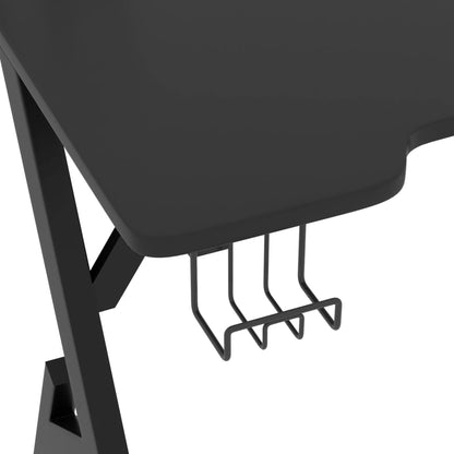 vidaXL Bureau de jeu avec pieds en forme de Y Noir 110x60x75 cm