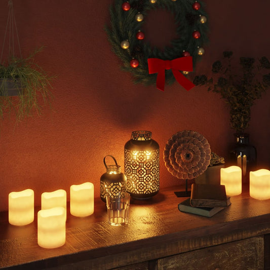 vidaXL Bougies électriques à LED 24 pcs Blanc chaud