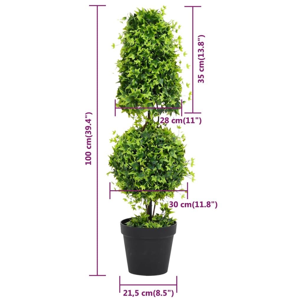 vidaXL Plante de buis artificiel avec pot Vert 100 cm