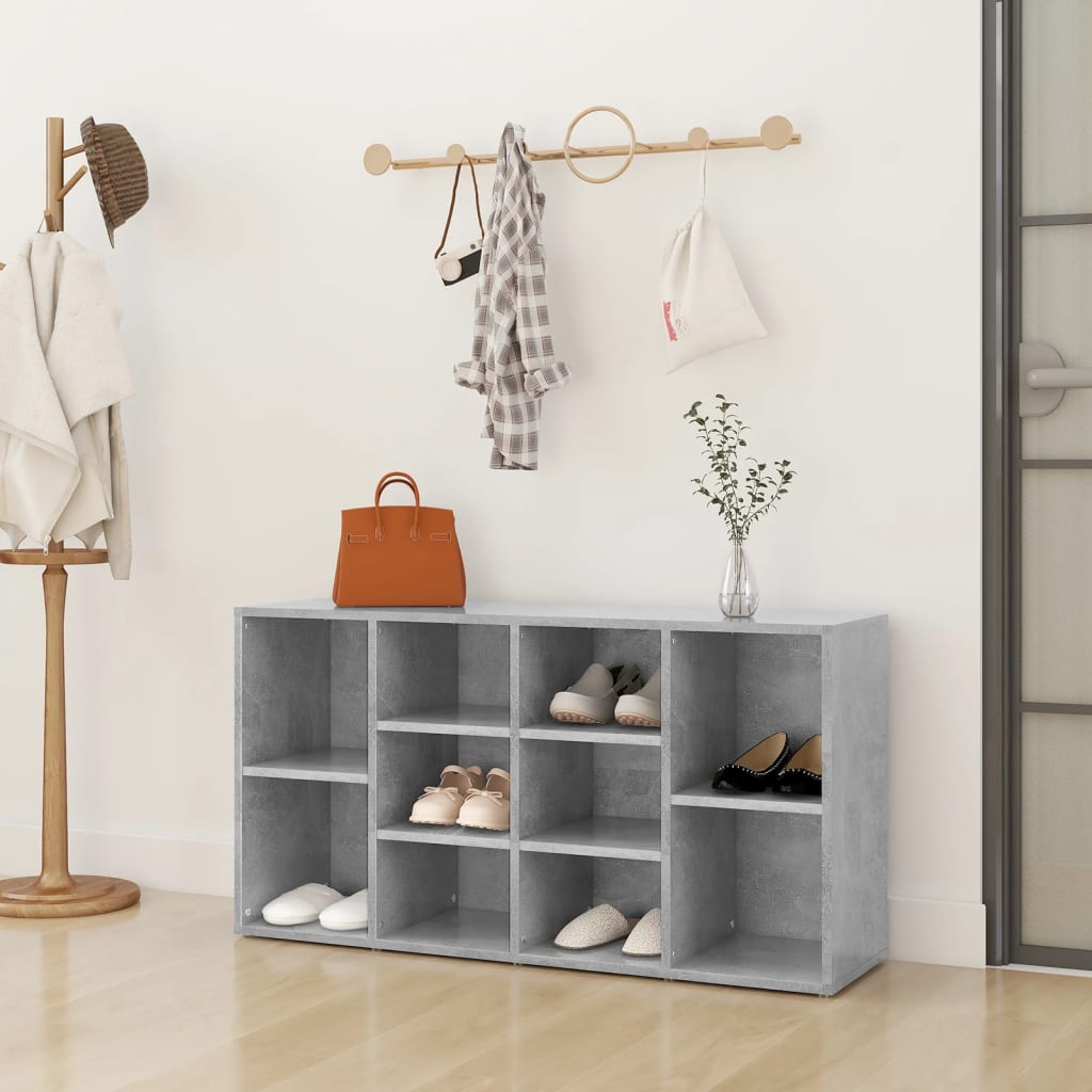 vidaXL Banc à chaussures Gris béton 103x30x54,5 cm Aggloméré