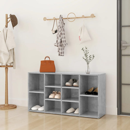 vidaXL Banc à chaussures Gris béton 103x30x54,5 cm Aggloméré