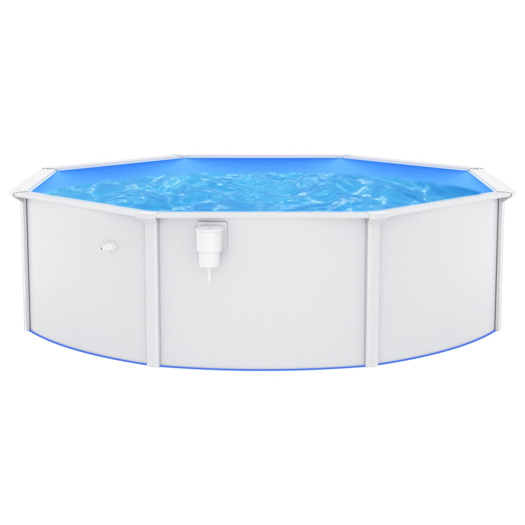 vidaXL Piscine ronde avec parois en acier 460x120 cm Blanc