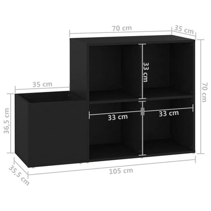 vidaXL Armoire à chaussures d'entrée Noir 105x35,5x70 cm Aggloméré