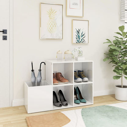 vidaXL Armoire à chaussures Blanc brillant 105x35,5x70 cm Aggloméré