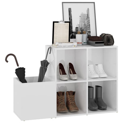 vidaXL Armoire à chaussures Blanc brillant 105x35,5x70 cm Aggloméré