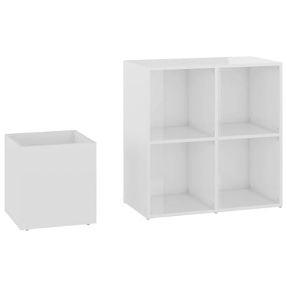 vidaXL Armoire à chaussures Blanc brillant 105x35,5x70 cm Aggloméré