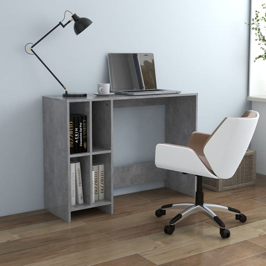 vidaXL Bureau d'ordinateur portable Gris béton 102,5x35x75cm Aggloméré