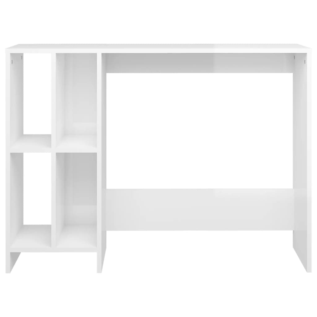 vidaXL Bureau d'ordinateur portable Blanc brillant 102,5x35x75 cm
