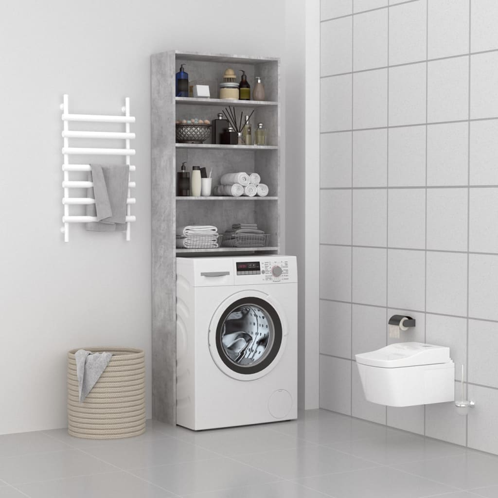 vidaXL Meuble pour machine à laver Gris béton 64x24x190 cm