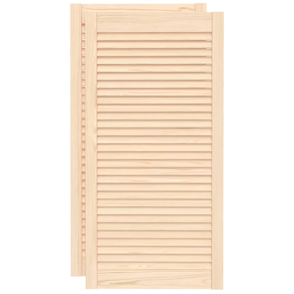 vidaXL Portes d'armoire à persiennes 2 pcs 99,3x49,4 cm pin massif