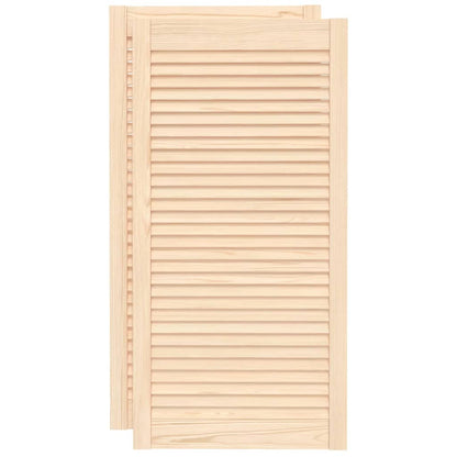 vidaXL Portes d'armoire à persiennes 2 pcs 99,3x49,4 cm pin massif