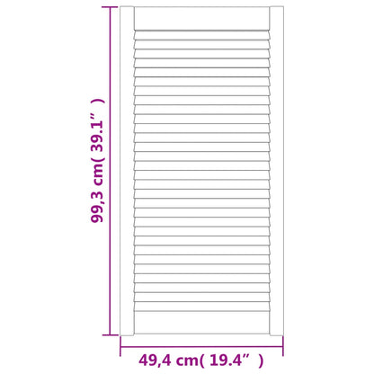 vidaXL Portes d'armoire à persiennes 2 pcs 99,3x49,4 cm pin massif