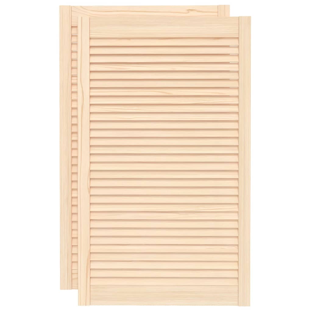 vidaXL Portes d'armoire à persiennes 2 pcs 99,3x59,4 cm pin massif