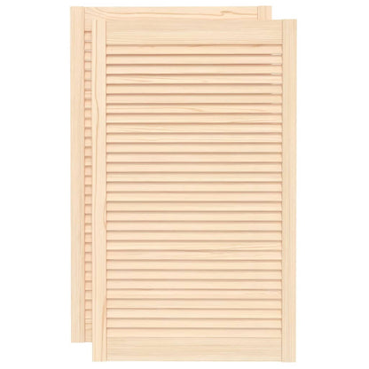 vidaXL Portes d'armoire à persiennes 2 pcs 99,3x59,4 cm pin massif
