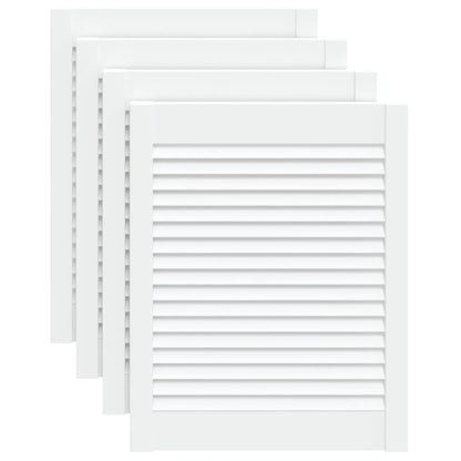 vidaXL Portes d'armoire à persiennes 4pcs blanc 61,5x49,4cm pin massif