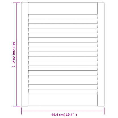 vidaXL Portes d'armoire à persiennes 4pcs blanc 61,5x49,4cm pin massif