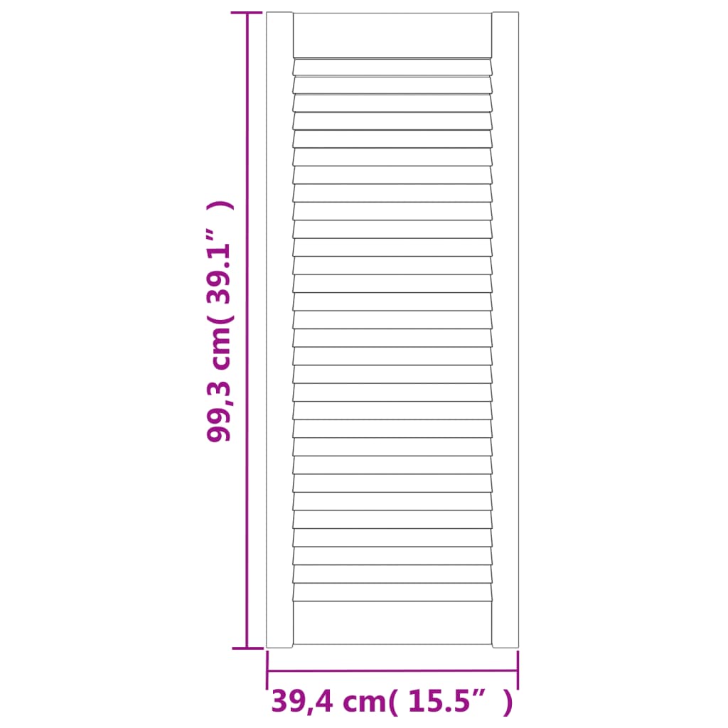vidaXL Portes d'armoire à persiennes 4pcs blanc 99,3x39,4cm pin massif