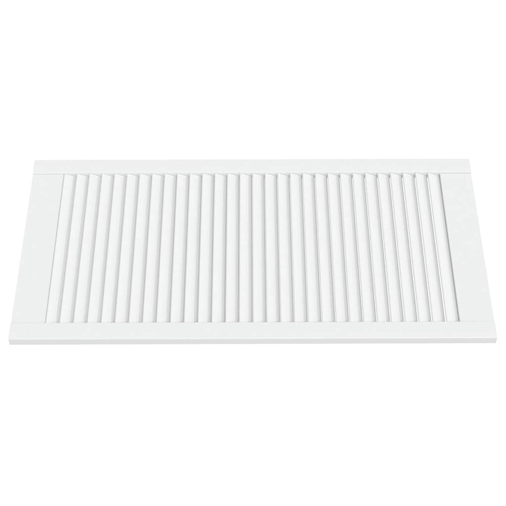 vidaXL Portes d'armoire à persiennes 2pcs blanc 99,3x49,4cm pin massif
