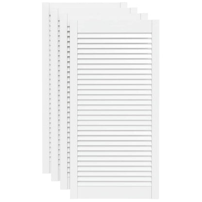 vidaXL Portes d'armoire à persiennes 4pcs blanc 99,3x49,4cm pin massif