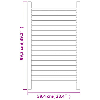 vidaXL Portes d'armoire à persiennes 4pcs blanc 99,3x59,4cm pin massif