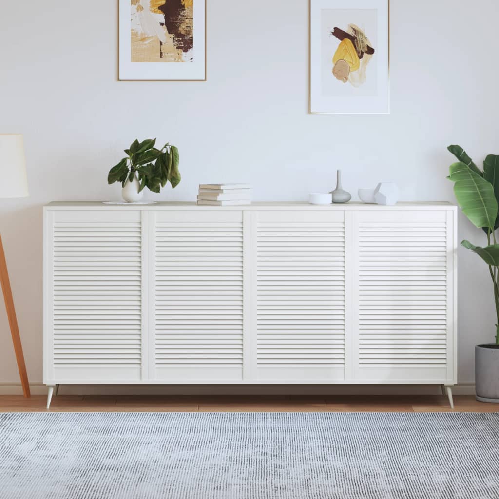 vidaXL Portes d'armoire à persiennes 4pcs blanc 99,3x59,4cm pin massif