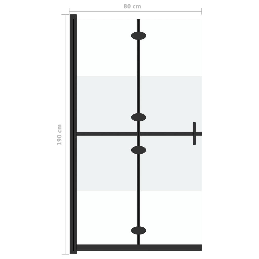 vidaXL Paroi de douche pliable Verre ESG demi-dépoli 80x190 cm