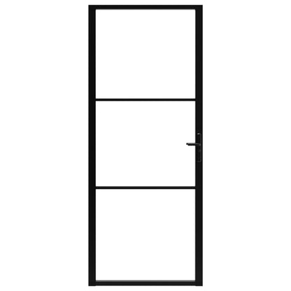 vidaXL Porte intérieure Verre ESG et aluminium 93x201,5 cm Noir