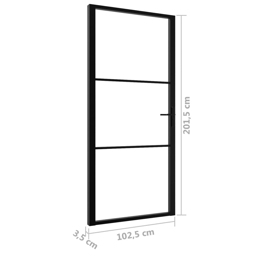 vidaXL Porte intérieure Verre ESG et aluminium 102,5x201,5 cm Noir