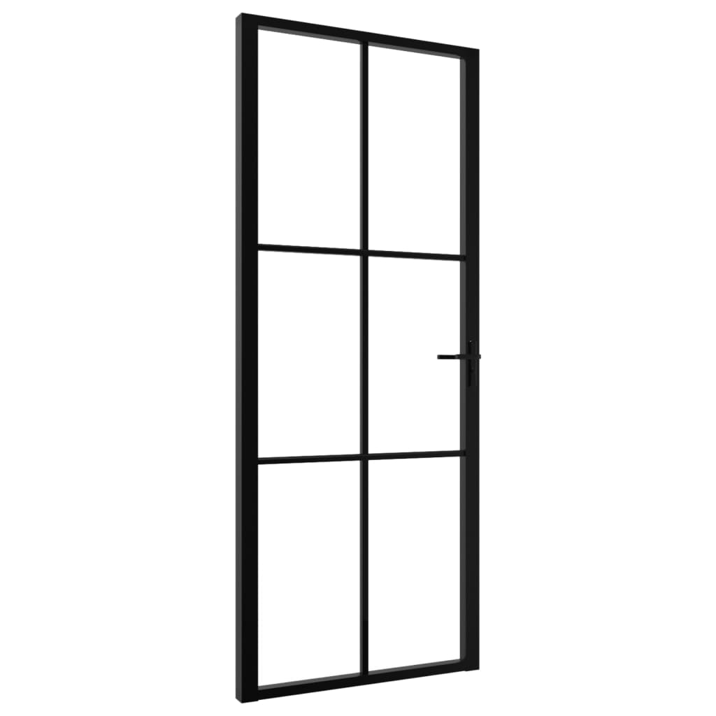 vidaXL Porte intérieure Verre ESG et aluminium 83x201,5 cm Noir