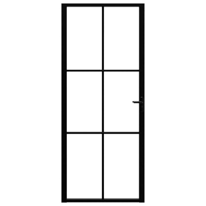 vidaXL Porte intérieure Verre ESG et aluminium 83x201,5 cm Noir