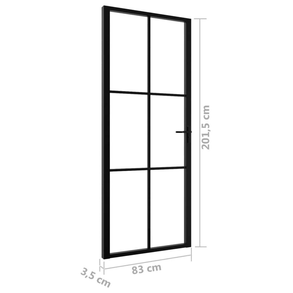 vidaXL Porte intérieure Verre ESG et aluminium 83x201,5 cm Noir