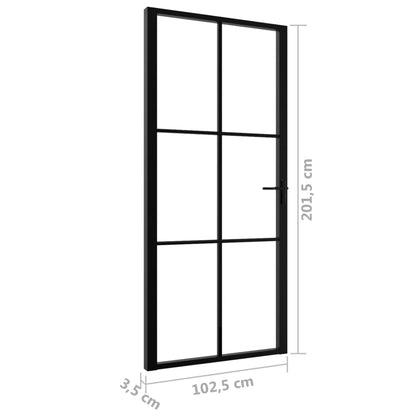 vidaXL Porte intérieure Verre ESG et aluminium 102,5x201,5 cm Noir