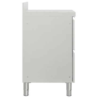 vidaXL Armoire de cuisine commerciale avec 2 tiroirs Acier inoxydable