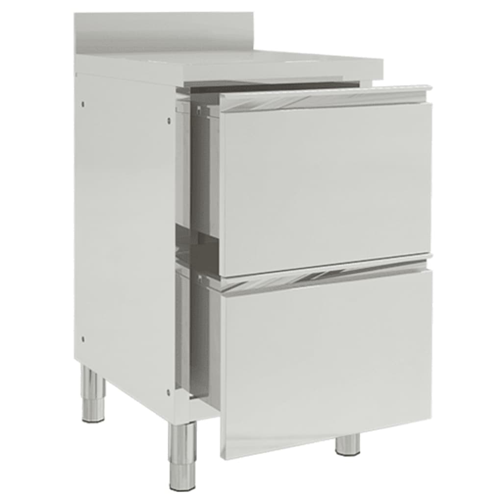 vidaXL Armoires de cuisine commerciale avec 2 tiroirs 2 pcs Inox