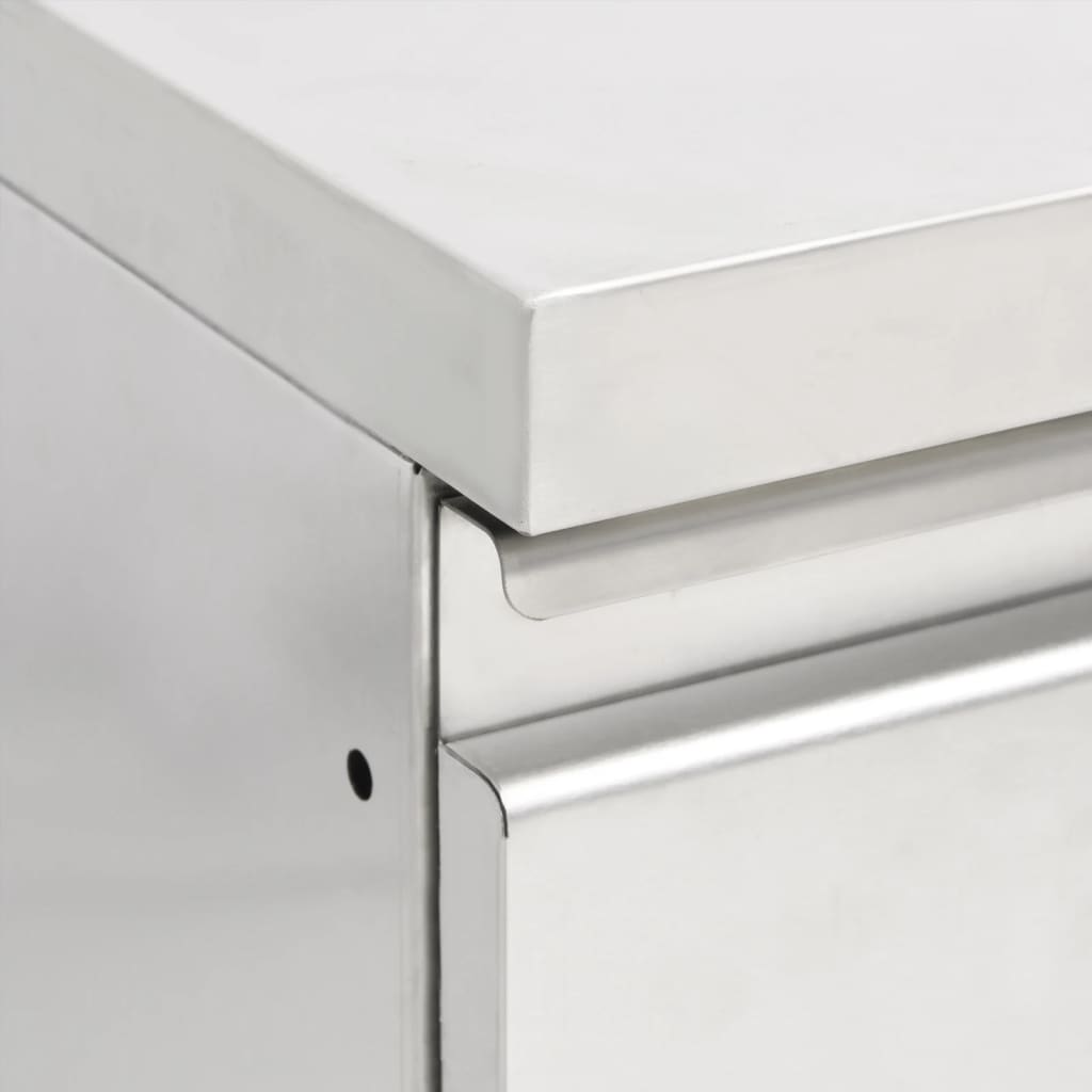 vidaXL Armoires de cuisine commerciale avec 3 tiroirs 2 pcs Inox