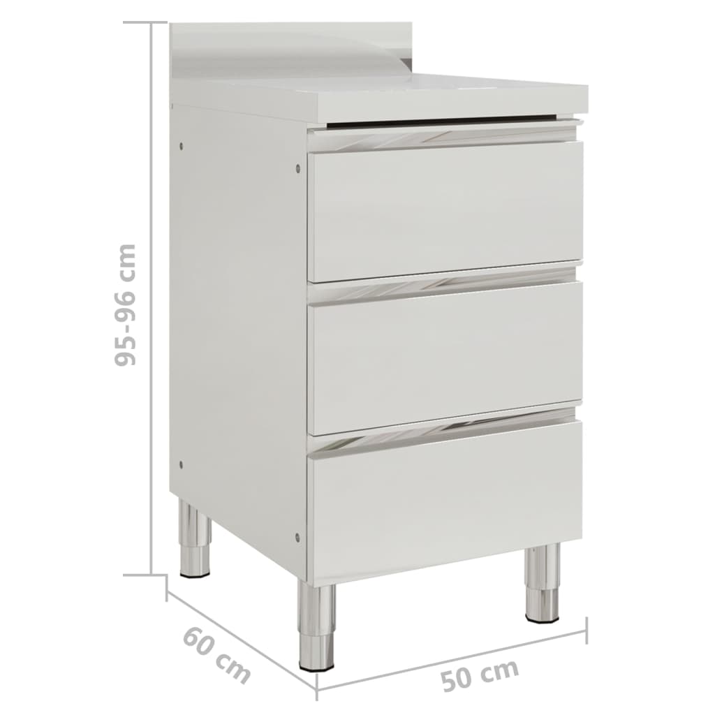 vidaXL Armoires de cuisine commerciale 2 pcs Acier inoxydable