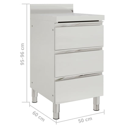 vidaXL Armoires de cuisine commerciale 2 pcs Acier inoxydable