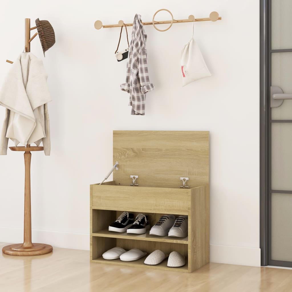 vidaXL Banc à chaussures Chêne sonoma 60x30x45 cm Aggloméré