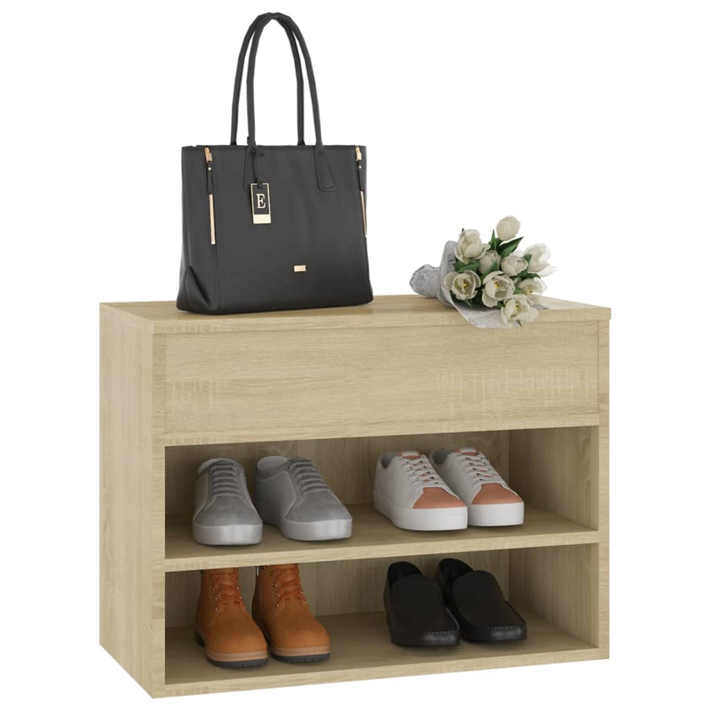 vidaXL Banc à chaussures Chêne sonoma 60x30x45 cm Aggloméré