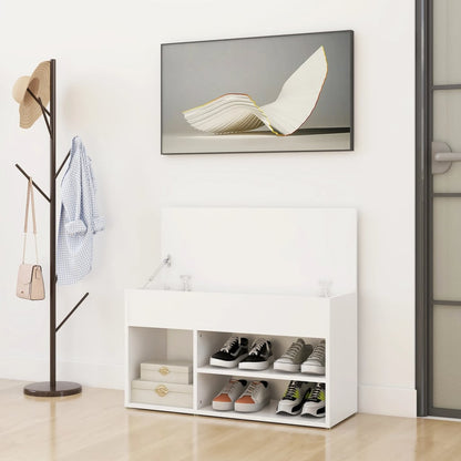 vidaXL Banc à chaussures Blanc 80x30x45 cm Aggloméré