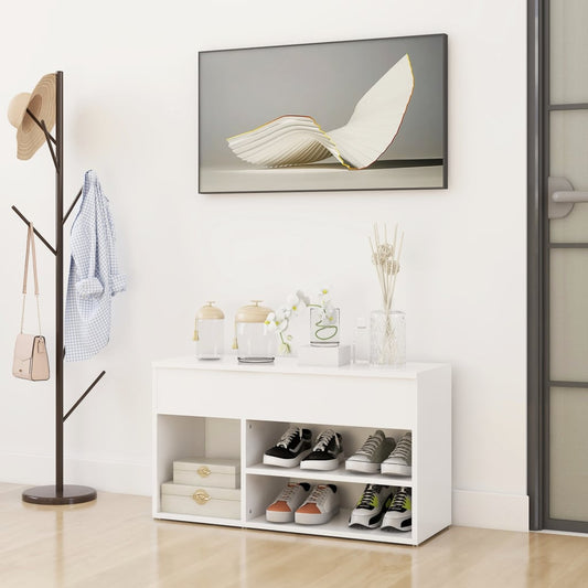 vidaXL Banc à chaussures Blanc 80x30x45 cm Aggloméré