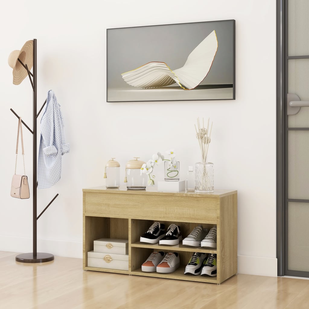 vidaXL Banc à chaussures Chêne sonoma 80x30x45 cm Aggloméré