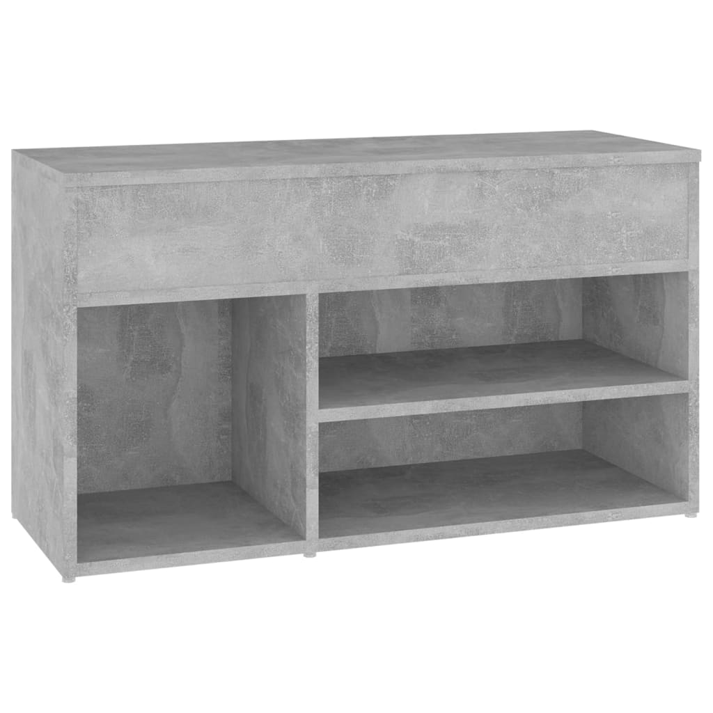 vidaXL Banc à chaussures Gris béton 80x30x45 cm Aggloméré
