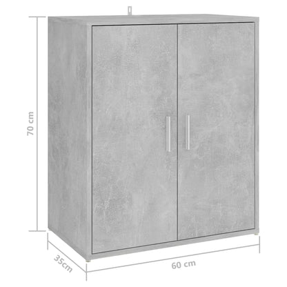 vidaXL Armoire à chaussures Gris béton 60x35x70 cm Aggloméré