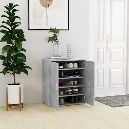 vidaXL Armoire à chaussures Gris béton 60x35x70 cm Aggloméré