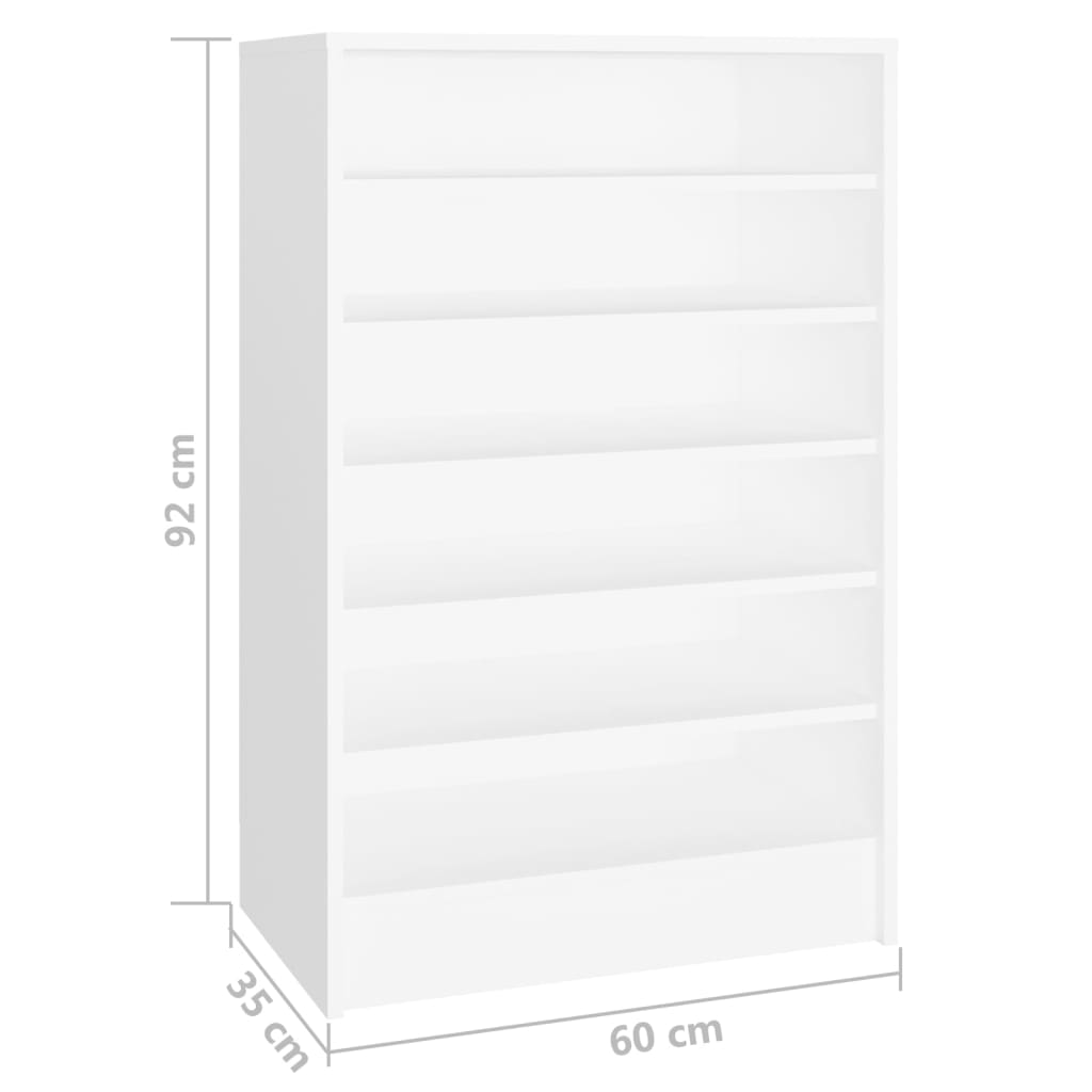vidaXL Armoire à chaussures Blanc 60x35x92 cm Aggloméré