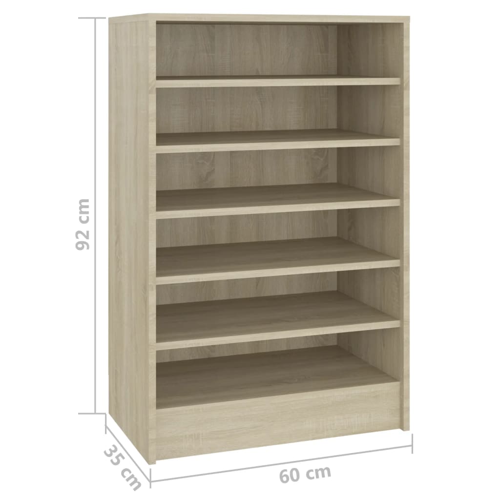 vidaXL Armoire à chaussures Chêne Sonoma 60x35x92 cm Aggloméré