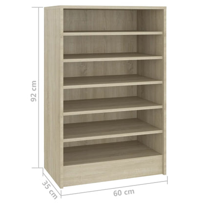 vidaXL Armoire à chaussures Chêne Sonoma 60x35x92 cm Aggloméré
